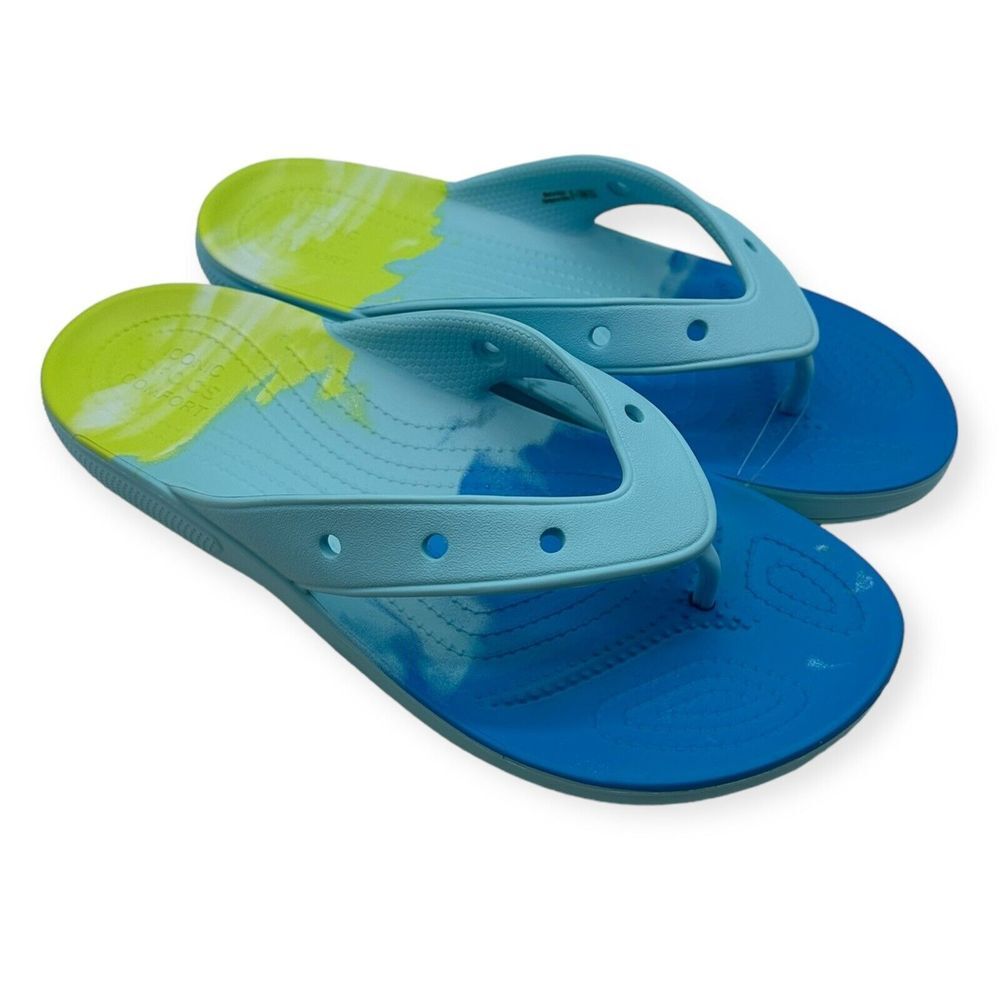 Crocs Ombre Slides Thong Sandals Slipper‎ Artic Blue Green Men's 10 Women's 12